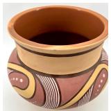 Hand-Painted Ukrainian Ceramic Pot with Abstract Design