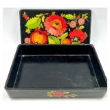 Hand-Painted Floral Russian Lacquer Box