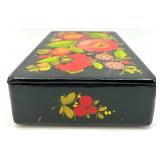 Hand-Painted Floral Russian Lacquer Box