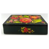 Hand-Painted Floral Russian Lacquer Box
