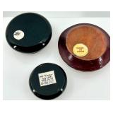 Set of 3 Vintage Hand-Painted Wooden Trinket Boxes USSR