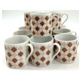 Vintage Made in China Porcelain Espresso Cup and Saucer Set, 12 Cups & 12 Saucers