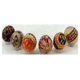 Set of 6 Hand-Painted Ukrainian Pysanky Eggs #2