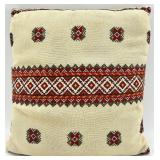 Set of 5 Handwoven Decorative Throw Pillows with Embroidered Folk Patterns