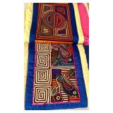 Pair of Lainmakers Handmade Quilt / Pillow with Colorful Bird and Geometric Designs