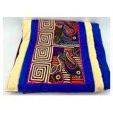 Pair of Lainmakers Handmade Quilt / Pillow with Colorful Bird and Geometric Designs