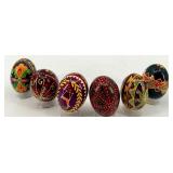 Set of 6 Hand-Painted Ukrainian Pysanky Eggs #7