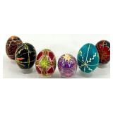 Set of 6 Hand-Painted Ukrainian Pysanky Eggs #8