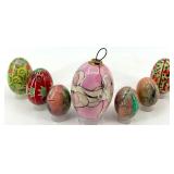 Set of 7 Decorative Eggs including Ukrainian Eggs