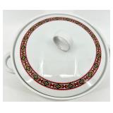 Set of 3 Enesco Decorative Porcelain Kitchenware Pieces with Folk Pattern
