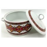 Set of 3 Enesco Decorative Porcelain Kitchenware Pieces with Folk Pattern