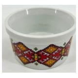 Set of 3 Enesco Decorative Porcelain Kitchenware Pieces with Folk Pattern