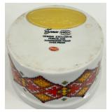 Set of 3 Enesco Decorative Porcelain Kitchenware Pieces with Folk Pattern