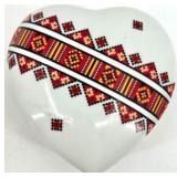 Set of 3 Enesco Decorative Porcelain Kitchenware Pieces with Folk Pattern