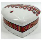 Set of 3 Enesco Decorative Porcelain Kitchenware Pieces with Folk Pattern