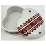 Set of 3 Enesco Decorative Porcelain Kitchenware Pieces with Folk Pattern