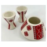 Ukrainian Arts by K.M.K. Ceramic Tableware Set with Folk Motifs
