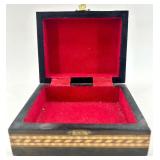 Set of 2 Spanish Marquetry Trinket Boxes with Geometric Inlay