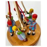 Thorens Swiss Wood Maypole Music Box with Dancing Figures