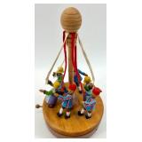 Thorens Swiss Wood Maypole Music Box with Dancing Figures