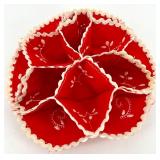 Handcrafted Swedish Red Textile Bun Holder and Table Runner