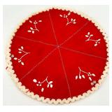 Handcrafted Swedish Red Textile Bun Holder and Table Runner