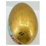 Hand-Painted Religious Icon Plaque and Decorative Egg with Stand