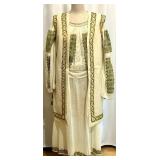 Ukrainian Embroidered Traditional 3-Piece Outfit with Vest, Top, and Skirt