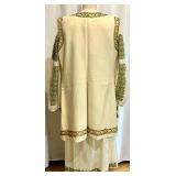 Ukrainian Embroidered Traditional 3-Piece Outfit with Vest, Top, and Skirt