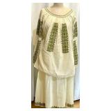 Ukrainian Embroidered Traditional 3-Piece Outfit with Vest, Top, and Skirt