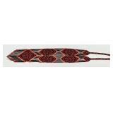 Beaded Ukrainian Necklace with Orange and Black Geometric Pattern