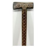 Ukrainian Hand-Carved Wooden Cane with Decorative Geometric Designs