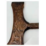 Ukrainian Carved Wooden Walking Cane with Ornate Detailing