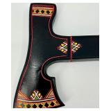Ukrainian Decorative Wooden Cane with Intricate Folk Art Patterns
