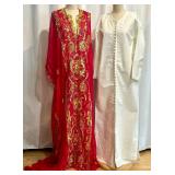 Set of 2 Traditional Ukrainian Long Robe Dresses with Embroidery