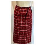 Ukrainian Folk Clothing Set with Embroidered Blouses, Vest, and Plaid Skirt