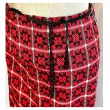 Ukrainian Folk Clothing Set with Embroidered Blouses, Vest, and Plaid Skirt