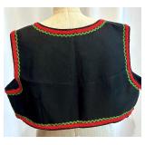 Ukrainian Folk Clothing Set with Embroidered Blouses, Vest, and Plaid Skirt