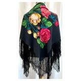 Set of 3 Colorful Vintage Scarves and Shawls with Floral and Stripe Patterns