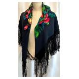 Set of 3 Colorful Vintage Scarves and Shawls with Floral and Stripe Patterns