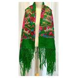 Set of 3 Colorful Vintage Scarves and Shawls with Floral and Stripe Patterns