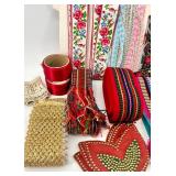 Collection of Decorative Sewing Ribbons and Trims Assorted Styles
