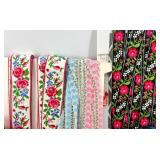 Collection of Decorative Sewing Ribbons and Trims Assorted Styles