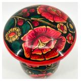 Set of 3 Russian Hand-Painted Wooden Folk Art Decor Pieces