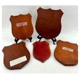 Set of 5 Carved Ukrainian Trident Wall Plaques