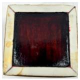 Handcrafted Ukrainian Wooden Inlay Trinket Box with Red Velvet Interior