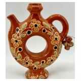 Set of 3 Vintage Ukrainian Pottery Pieces - Jug, Decorative Vessel, and Candle Holder
