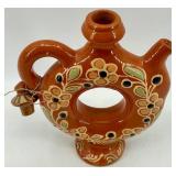 Set of 3 Vintage Ukrainian Pottery Pieces - Jug, Decorative Vessel, and Candle Holder