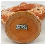 Set of 3 Vintage Ukrainian Pottery Pieces - Jug, Decorative Vessel, and Candle Holder