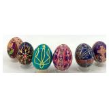 Set of 6 Hand-Painted Ukrainian Pysanky Easter Eggs #13